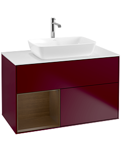Villeroy und Boch Finion Villeroy und Boch Finion F771GNHB 100cm, cover plate white matt, shelves Walnut Veneer , Peony Matt