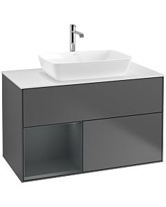 Villeroy und Boch Finion Villeroy und Boch Finion F771HGGK 100cm, cover plate white matt, shelves midnight matt lacquer, anthracite matt