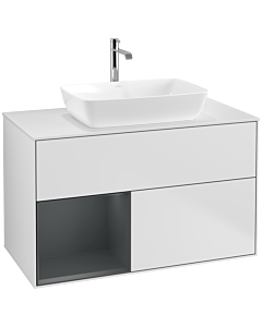Villeroy und Boch Finion Villeroy und Boch Finion F771HGMT 100cm, cover plate white matt, shelves midnight matt lacquer, white matt lacquer
