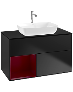 Villeroy und Boch Finion Villeroy und Boch Finion F772HBPD 100cm, cover plate black matt, shelves Peony matt lacquer, black matt lacquer
