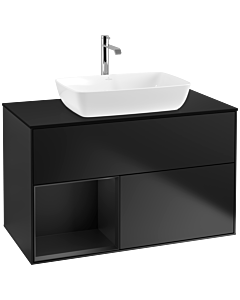 Villeroy und Boch Finion Villeroy und Boch Finion F772PDPD 100cm, cover plate black matt, shelves black matt lacquer, black matt lacquer