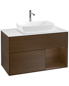 Villeroy und Boch Finion Villeroy und Boch Finion F781GNGN 100cm, cover plate white matt, shelves Walnut Veneer , Walnut Veneer veneer
