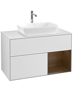 Villeroy und Boch Finion Villeroy und Boch Finion F781GNMT 100cm, cover plate white matt, shelves Walnut Veneer , white matt lacquer