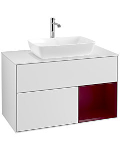 Villeroy und Boch Finion Villeroy und Boch Finion F781HBMT 100cm, cover plate white matt, shelves Peony matt lacquer, white matt lacquer