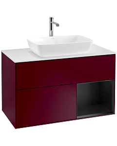 Villeroy und Boch Finion Villeroy und Boch Finion F781PDHB 100cm, cover plate white matt, shelves black matt lacquer, Peony Matt