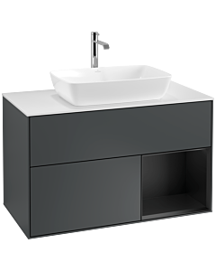 Villeroy und Boch Finion Villeroy und Boch Finion F781PDHG 100cm, cover plate white matt, shelves black matt lacquer, midnight Blue Matt Lacquer