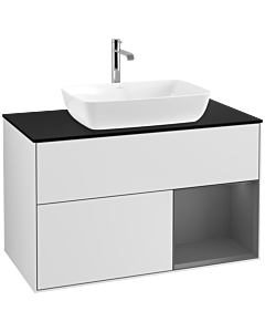 Villeroy und Boch Finion Villeroy und Boch Finion F782GKMT 100cm, cover plate black matt, shelves anthracite matt lacquer, white matt lacquer