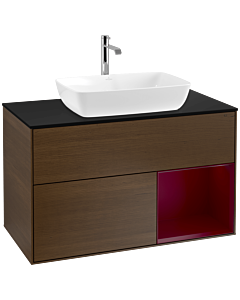 Villeroy und Boch Finion Villeroy und Boch Finion F782HBGN 100cm, cover plate black matt, shelves Peony matt lacquer, Peony veneer