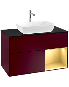 Villeroy und Boch Finion Villeroy und Boch Finion F782HFHB 100cm, cover plate black matt, shelves gold matt lacquer, Peony Matt