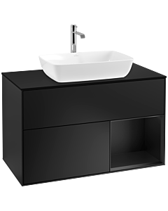 Villeroy und Boch Finion Villeroy und Boch Finion F782PDPD 100cm, cover plate black matt, shelves black matt lacquer, black matt lacquer