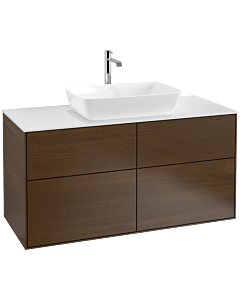 Villeroy und Boch Finion Waschtischunterschrank F79100GN 120x60,3cm, Abdeckplatte white matt, Walnut veneer