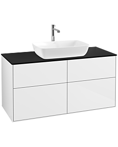 Villeroy und Boch Finion Waschtischunterschrank F79200GF 120x60,3cm, Abdeckplatte black matt, Glossy white lacquer