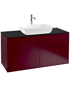 Villeroy und Boch Finion Waschtischunterschrank F79200HB 120x60,3cm, Abdeckplatte black matt, Peony Matt