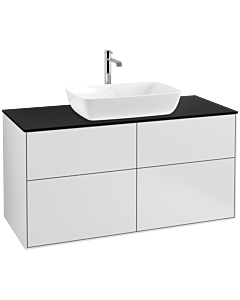 Villeroy und Boch Finion Waschtischunterschrank F79200MT 120x60,3cm, Abdeckplatte black matt, White matt lacquer
