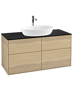 Villeroy und Boch Finion Waschtischunterschrank F79200PC 120x60,3cm, Abdeckplatte black matt, Oak Veneer