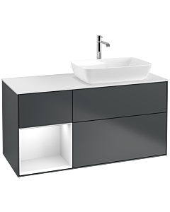 Villeroy und Boch Finion Villeroy und Boch Finion F801GFHG 120cm, cover plate white matt, shelves Glossy white lacquer, Midnight Blue Matt Lacquer