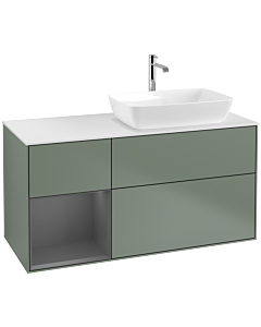 Villeroy und Boch Finion Villeroy und Boch Finion F801GKGM 120cm, cover plate white matt, shelves anthracite matt lacquer, Olive Matt Lacquer