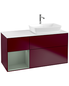 Villeroy und Boch Finion Villeroy und Boch Finion F801GMHB 120cm, cover plate white matt, shelves olive matt lacquer, Peony Matt