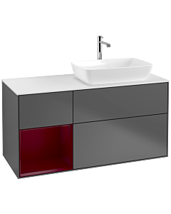 Villeroy und Boch Finion Villeroy und Boch Finion F801HBGK 120cm, cover plate white matt, shelves Peony matt lacquer, anthracite matt