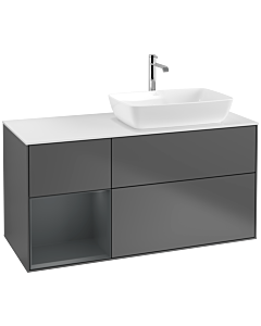 Villeroy und Boch Finion Villeroy und Boch Finion F801HGGK 120cm, cover plate white matt, shelves midnight matt lacquer, anthracite matt