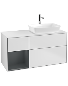 Villeroy und Boch Finion Villeroy und Boch Finion F801HGMT 120cm, cover plate white matt, shelves midnight matt lacquer, white matt lacquer