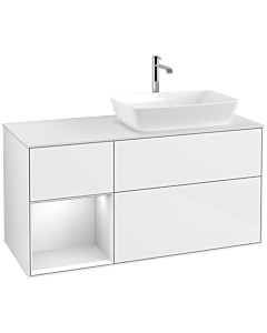 Villeroy und Boch Finion Villeroy und Boch Finion F801MTGF 120cm, cover plate white matt, shelves white matt lacquer, glossy white lacquer