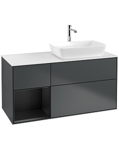 Villeroy und Boch Finion Villeroy und Boch Finion F801PDHG 120cm, cover plate white matt, shelves black matt lacquer, midnight Blue Matt Lacquer