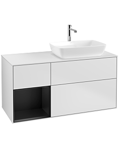Villeroy und Boch Finion Villeroy und Boch Finion F801PDMT 120cm, cover plate white matt, shelves black matt lacquer, white matt lacquer