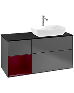 Villeroy und Boch Finion Villeroy und Boch Finion F802HBGK 120cm, cover plate black matt, shelves Peony matt lacquer, anthracite matt