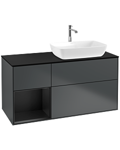 Villeroy und Boch Finion Villeroy und Boch Finion F802PDHG 120cm, cover plate black matt, shelves black matt lacquer, midnight Blue Matt Lacquer