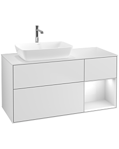 Villeroy und Boch Finion Villeroy und Boch Finion F811GFMT 120cm, cover plate white matt, shelves Glossy white lacquer, white matt lacquer