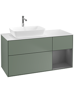 Villeroy und Boch Finion Villeroy und Boch Finion F811GKGM 120cm, cover plate white matt, shelves anthracite matt lacquer, Olive Matt Lacquer