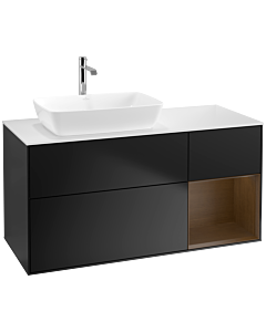 Villeroy und Boch Finion Villeroy und Boch Finion F811GNPD 120cm, cover plate white matt, shelves Walnut Veneer , black matt lacquer