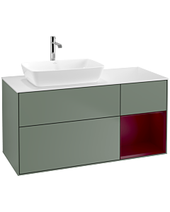 Villeroy und Boch Finion Villeroy und Boch Finion F811HBGM 120cm, cover plate white matt, shelves Peony matt lacquer, Olive Matt Lacquer