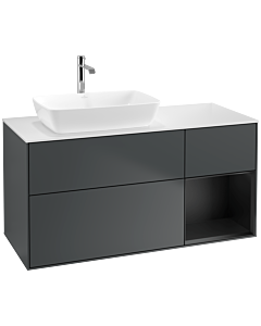 Villeroy und Boch Finion Villeroy und Boch Finion F811PDHG 120cm, cover plate white matt, shelves black matt lacquer, midnight Blue Matt Lacquer