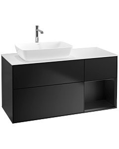 Villeroy und Boch Finion Villeroy und Boch Finion F811PDPD 120cm, cover plate white matt, shelves black matt lacquer, black matt lacquer
