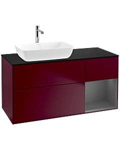 Villeroy und Boch Finion Villeroy und Boch Finion F812GKHB 120cm, cover plate black matt, shelves anthracite matt lacquer, Peony Matt