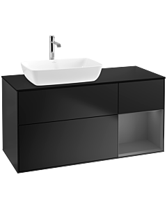 Villeroy und Boch Finion Villeroy und Boch Finion F812GKPD 120cm, cover plate black matt, shelves anthracite matt lacquer, black matt lacquer