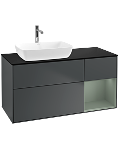 Villeroy und Boch Finion Villeroy und Boch Finion F812GMHG 120cm, cover plate black matt, shelves olive matt lacquer, midnight Blue Matt Lacquer