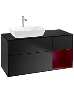 Villeroy und Boch Finion Villeroy und Boch Finion F812HBPD 120cm, cover plate black matt, shelves Peony matt lacquer, black matt lacquer