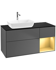 Villeroy und Boch Finion Villeroy und Boch Finion F812HFGK 120cm, cover plate black matt, shelves gold matt lacquer, anthracite matt