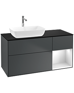 Villeroy und Boch Finion Villeroy und Boch Finion F812MTHG 120cm, cover plate black matt, shelves white matt lacquer, midnight Blue Matt Lacquer