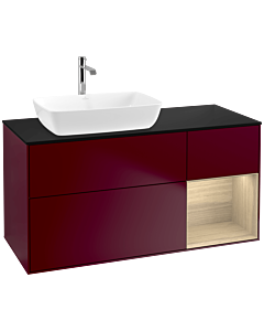 Villeroy und Boch Finion Villeroy und Boch Finion F812PCHB 120cm, cover plate black matt, shelves Oak Veneer , Peony Matt