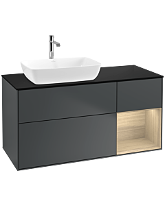 Villeroy und Boch Finion Villeroy und Boch Finion F812PCHG 120cm, cover plate black matt, shelves Oak Veneer , midnight Blue Matt Lacquer