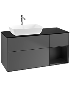 Villeroy und Boch Finion Villeroy und Boch Finion F812PDGK 120cm, cover plate black matt, shelves black matt lacquer, anthracite matt