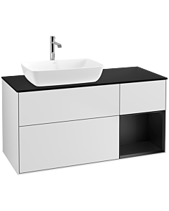 Villeroy und Boch Finion Villeroy und Boch Finion F812PDMT 120cm, cover plate black matt, shelves black matt lacquer, white matt lacquer