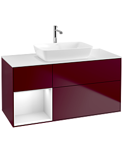 Villeroy und Boch Finion Villeroy und Boch Finion F821GFHB 120cm, cover plate white matt, shelves Glossy white lacquer, Peony Matt