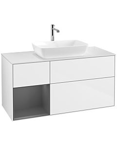 Villeroy und Boch Finion Villeroy und Boch Finion F821GKGF 120cm, cover plate white matt, shelves anthracite matt lacquer, glossy white lacquer