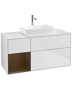 Villeroy und Boch Finion Villeroy und Boch Finion F821GNMT 120cm, cover plate white matt, shelves Walnut Veneer , white matt lacquer