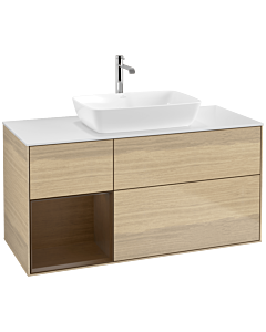 Villeroy und Boch Finion Villeroy und Boch Finion F821GNPC 120cm, cover plate white matt, shelves Walnut Veneer , Oak Veneer